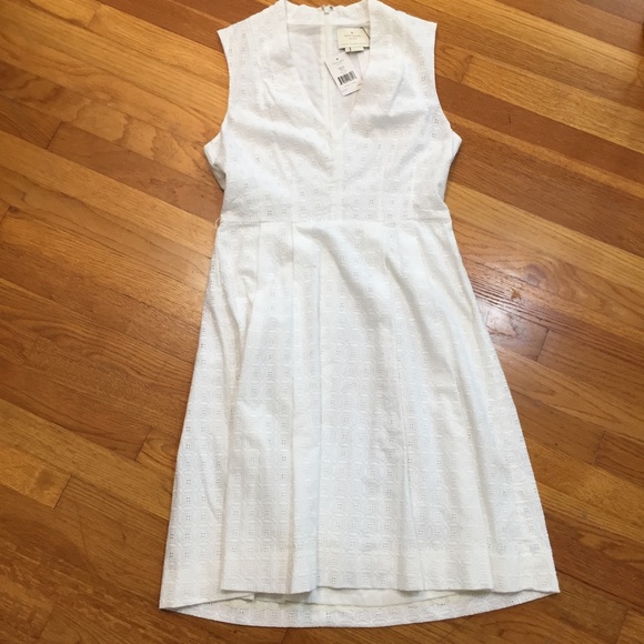 NWT! Kate Spade White Eyelet Brittany Dress + Belt - Picture 7 of 8